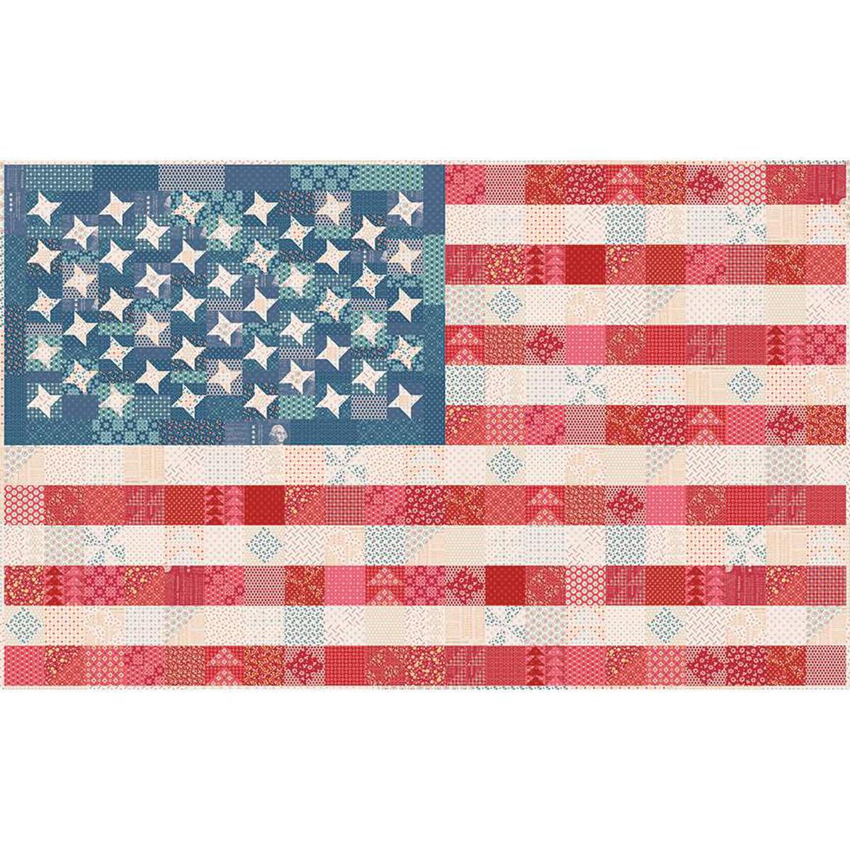 Scrappy Americana Flag Quilt Pattern by Lori Holt & It's Sew Emma - PAPER Pattern July 4th Patriotic American Flag Quilt Pattern