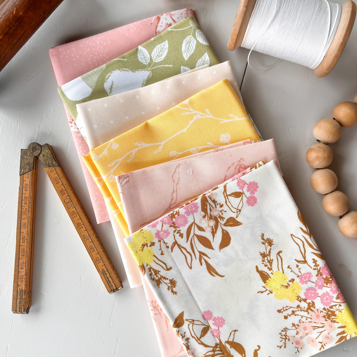 Mini Fat Quarter Bundle Neutral Floral Nature fabrics by Art Gallery Fabrics Cotton Quilting Fabric