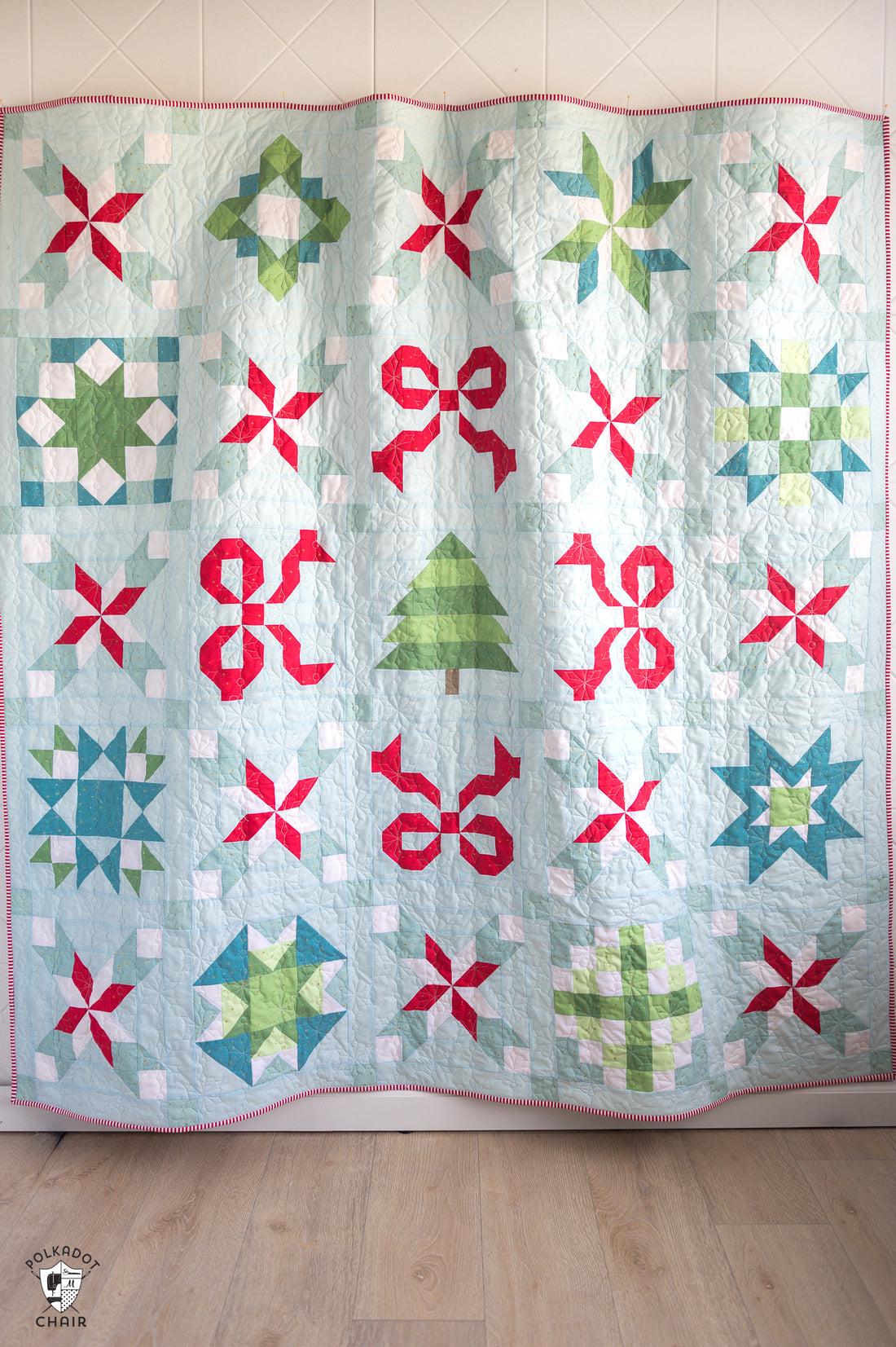 Melissa Mortenson Seasonal Sparkler Quilt Pattern - PAPER Pattern Christmas Tree Wreath Holiday Gift Quilt Pattern