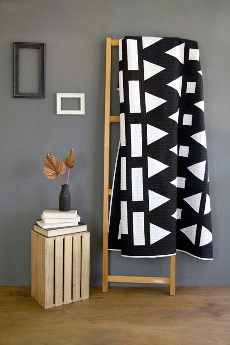 Duality Fusion Winding Course White by Art Gallery Fabrics, Quilting Fabric by the Yard, Cotton Fabric, Black & White Patterned Fabric