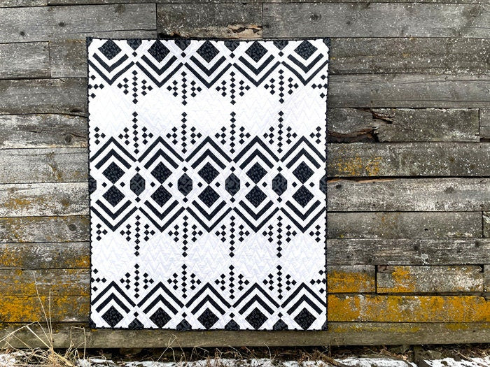 Duality Fusion Winding Course White by Art Gallery Fabrics, Quilting Fabric by the Yard, Cotton Fabric, Black & White Patterned Fabric