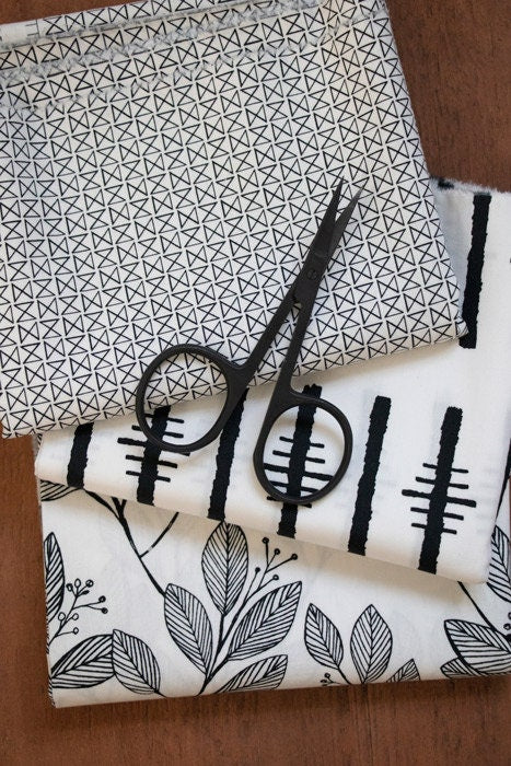 Striped Muse Laurel Daring by Art Gallery Fabrics Boho Black & White Cotton Quilting Fabric by the Yard by Sharon Holland