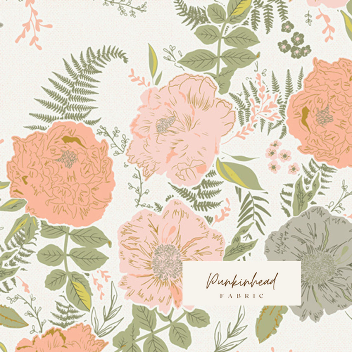 Gathered Foraged Garland Peony by Art Gallery Fabrics, Quilting Fabric by the Yard, Cotton Fabric, Floral Fabric by Bonnie Christine