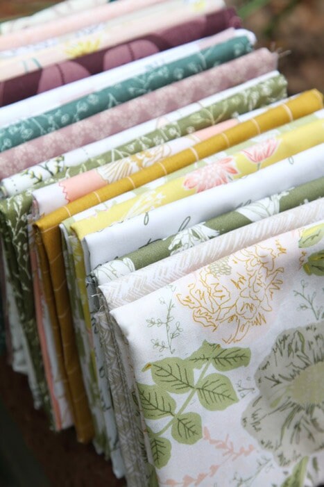 Gathered Sweet Harvest Olive by Art Gallery Fabrics Green White Pear Fruit Cotton Quilting Fabric by the Yard by Bonnie Christine