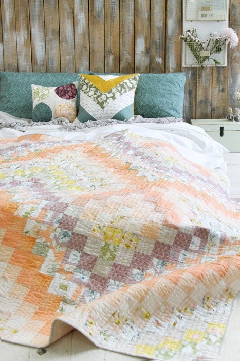 Gathered Collected Stems Bright by Art Gallery Fabrics Pink Gold Yellow Floral Cotton Quilting Fabric by the Yard by Bonnie Christine