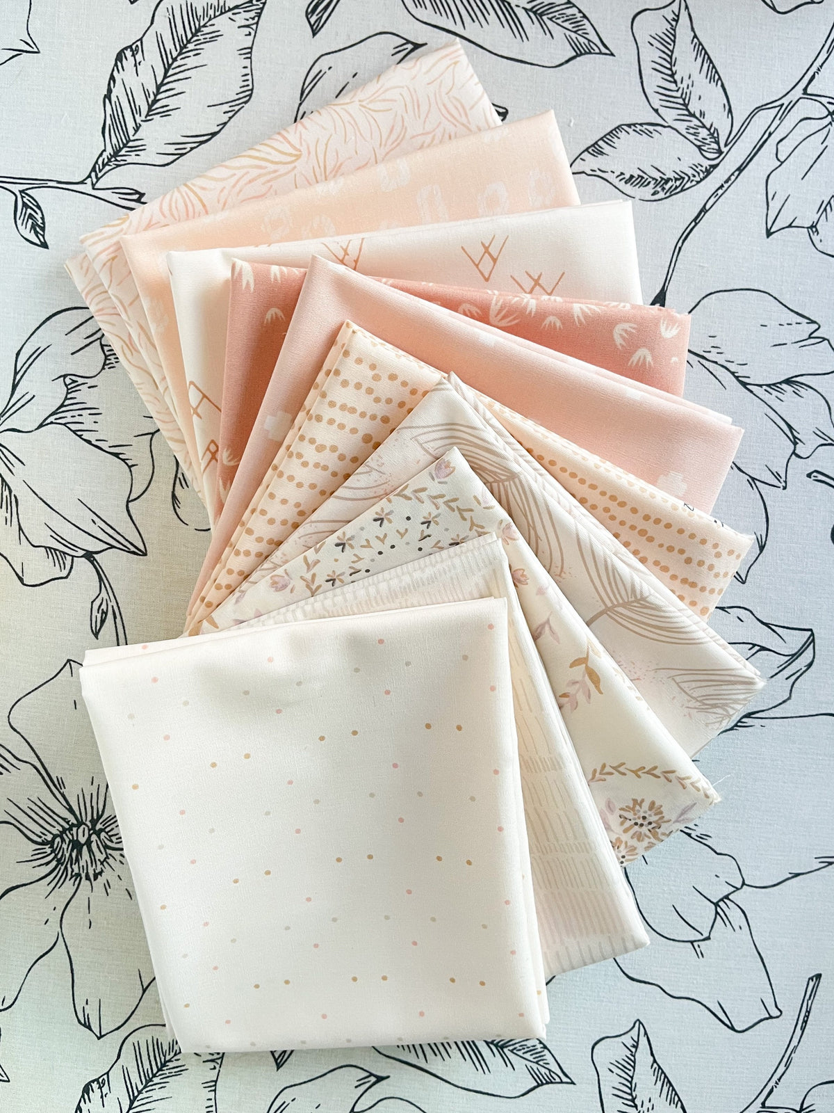 Ballerina Fusion Baby Blush Pink Fat Quarter Half Yard One Yard Bundle by Art Gallery Fabrics Low Volume Neutral Baby Quilt Fabric