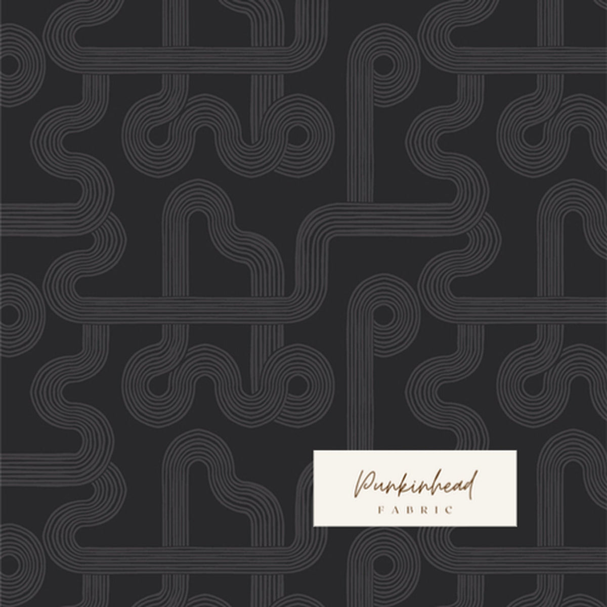 Duality Fusion Winding Course Black by Art Gallery Fabrics, Quilting Fabric by the Yard, Cotton Fabric, Black & White Patterned Fabric