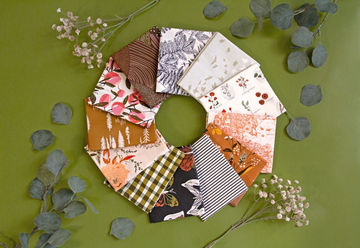Roots of Nature Timberland Three by Art Gallery Fabrics Rust Brown Pine Tree Woodland Forest Quilting Fabric by the Yard by Bonnie Christine