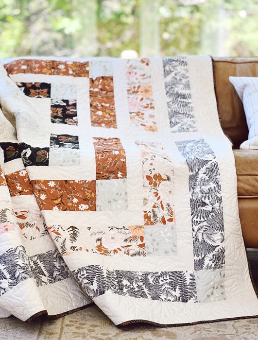 Roots of Nature Backroads Three for Art Gallery Fabrics by Bonnie Christine Black White Stripe Cotton Quilting Fabric by the Yard