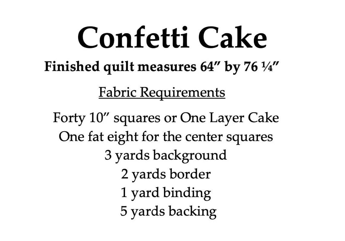 Confetti Cake Quilt Pattern by The Pattern Basket - PAPER Pattern, Scrappy Quilt Pattern, Postage Stamp Quilt Pattern, Patchwork Quilt