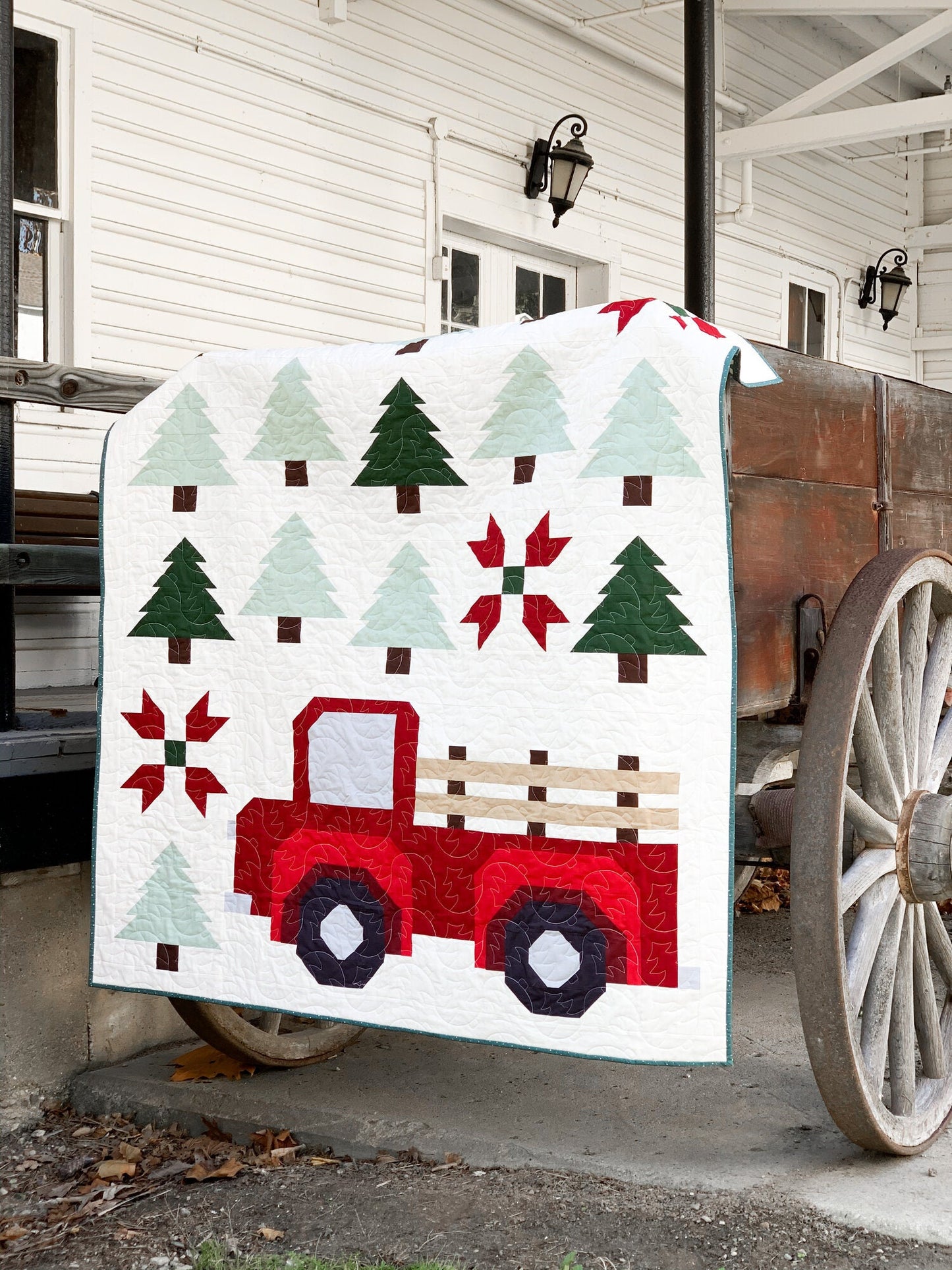 Christmas Tree Farm Quilt Kit by White Plains Quilts Quilting Fabric by the Yard, Cotton Fabric, Christmas Fabric PATTERN NOT INCLUDED