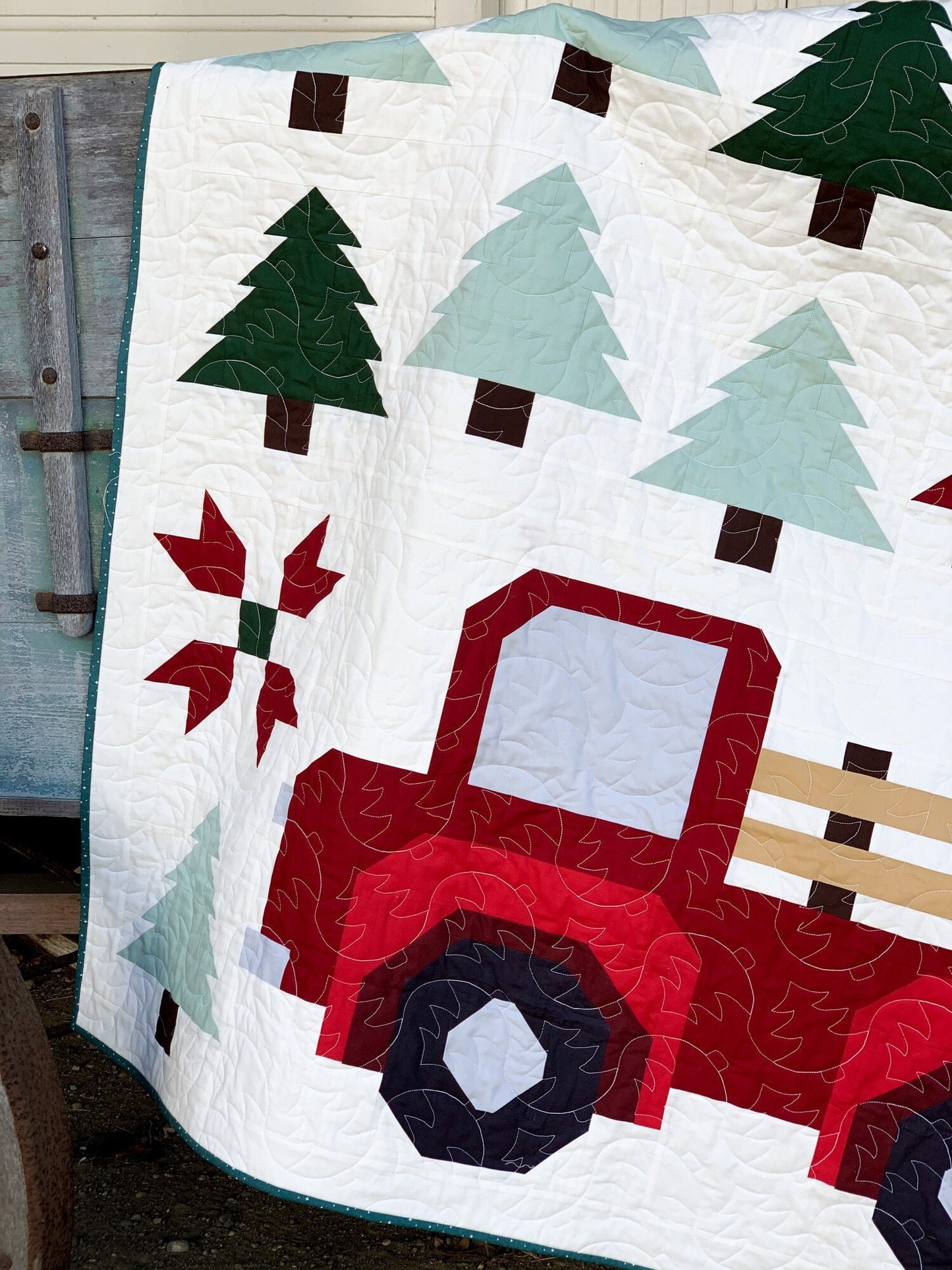 Christmas Tree Farm Quilt Kit by White Plains Quilts Quilting Fabric by the Yard, Cotton Fabric, Christmas Fabric PATTERN NOT INCLUDED