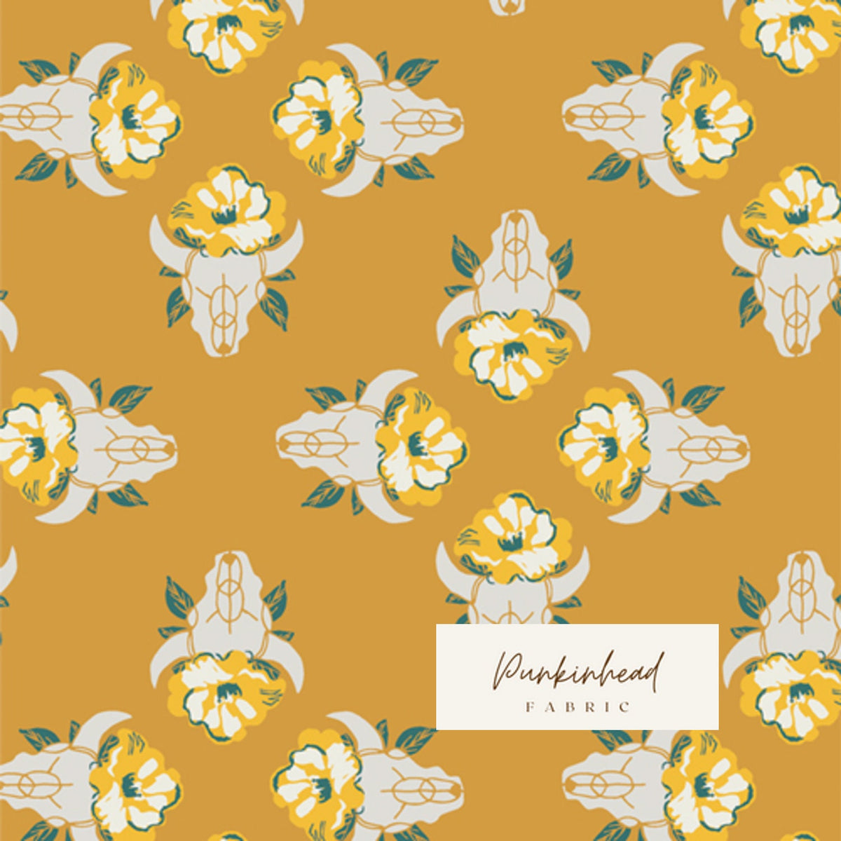 Renewal by Art Gallery Fabrics, Shine On by Sharon Holland, Quilting Fabric by the Yard, Cotton Fabric, Boho Skull Fabric