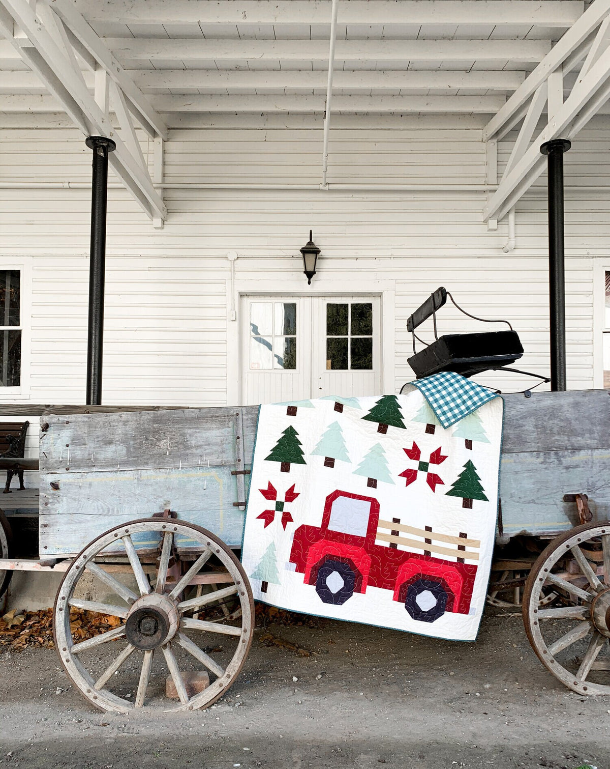 Christmas Tree Farm Quilt Kit by White Plains Quilts Quilting Fabric by the Yard, Cotton Fabric, Christmas Fabric PATTERN NOT INCLUDED