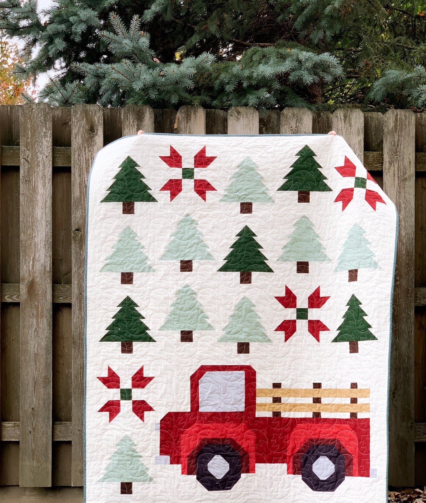Christmas Tree Farm Quilt Kit by White Plains Quilts Quilting Fabric by the Yard, Cotton Fabric, Christmas Fabric PATTERN NOT INCLUDED