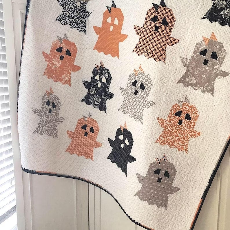 Boo! Ghost Quilt Pattern by The Pattern Basket - PAPER Pattern, Halloween and Fall Quilt Pattern