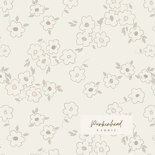 Windblooms Soften the Volume by Art Gallery Fabrics, Quilting Fabric by the Yard, Cotton Fabric, Low Volume White and Cream Fabric