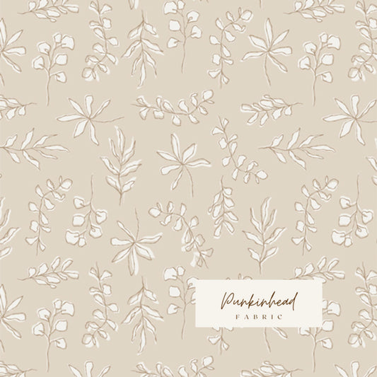 Sunbleached Leaves Soften the Volume by Art Gallery Fabrics, Quilting Fabric by the Yard, Cotton Fabric, Low Volume White and Cream Fabric