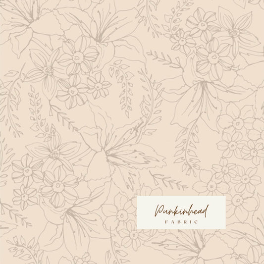 Natural Bouquet Soften the Volume by Art Gallery Fabrics, Quilting Fabric by the Yard, Cotton Fabric, Low Volume White and Cream Fabric