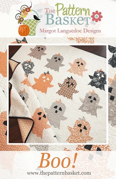 Boo! Ghost Quilt Pattern by The Pattern Basket - PAPER Pattern, Halloween and Fall Quilt Pattern
