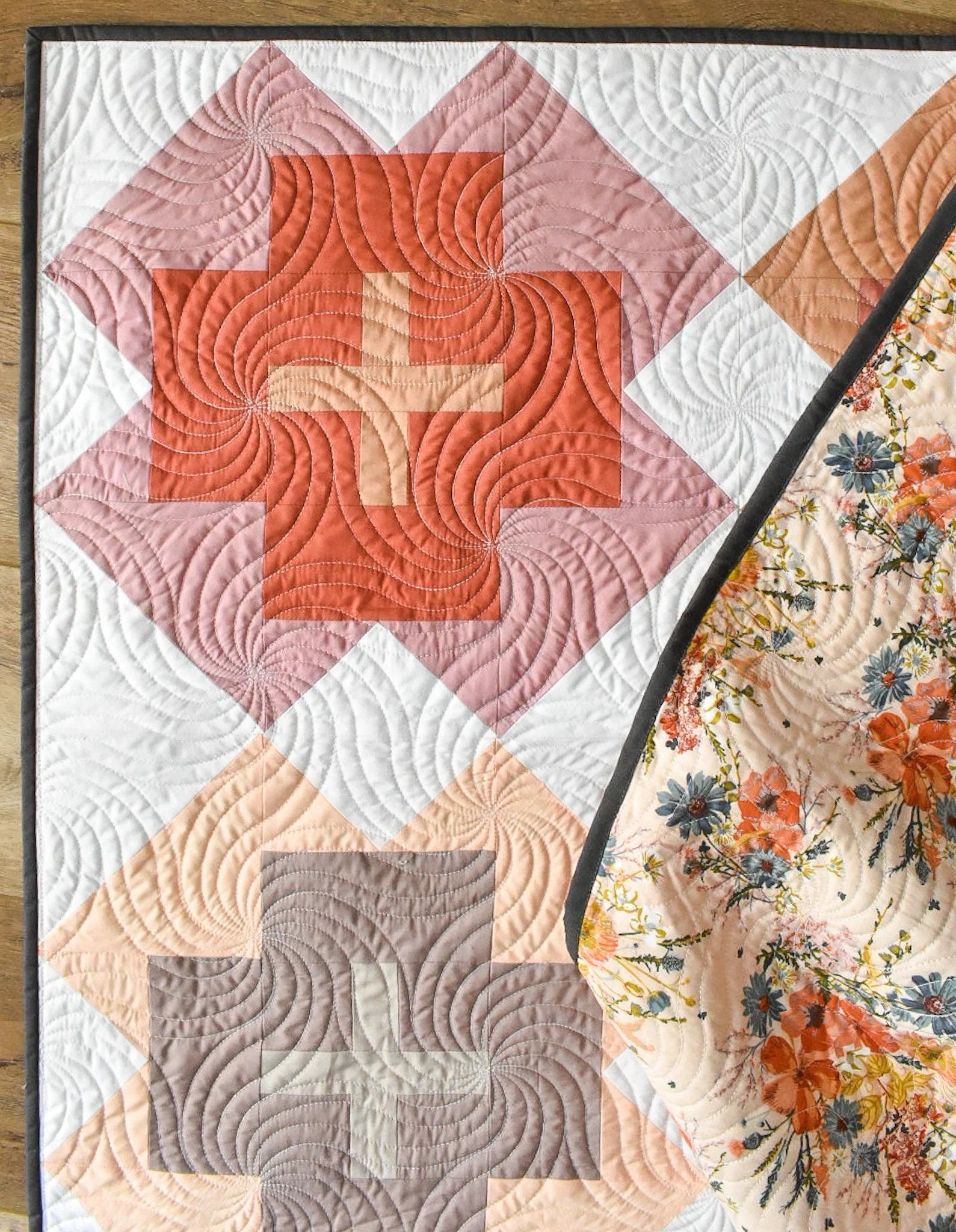 Nightingale Quilt Pattern by Lo & Behold Stitchery - PAPER Pattern, Geometric Quilt Patter, Modern Quilt Pattern