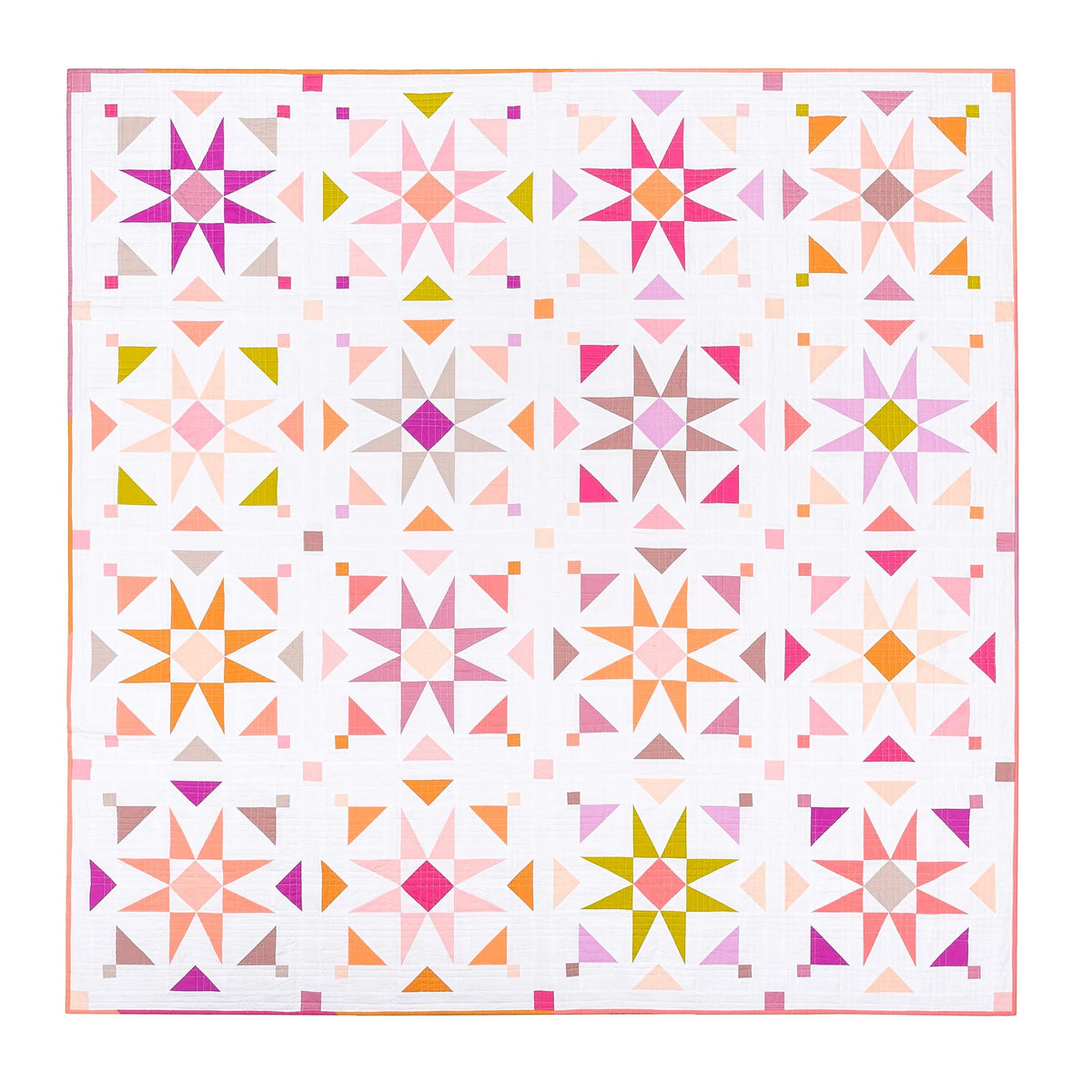Mosaic Star Quilt Pattern by Lo & Behold Stitchery - PAPER Pattern, Sawtooth Quilt Patter, Modern Quilt Pattern