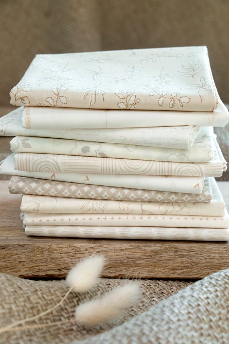 Soften the Volume Fat Quarter Bundle by Art Gallery Fabrics, Half Yard Bundle, One Yard Bundle, Cotton Fabric, Low Volume White Cream Fabric