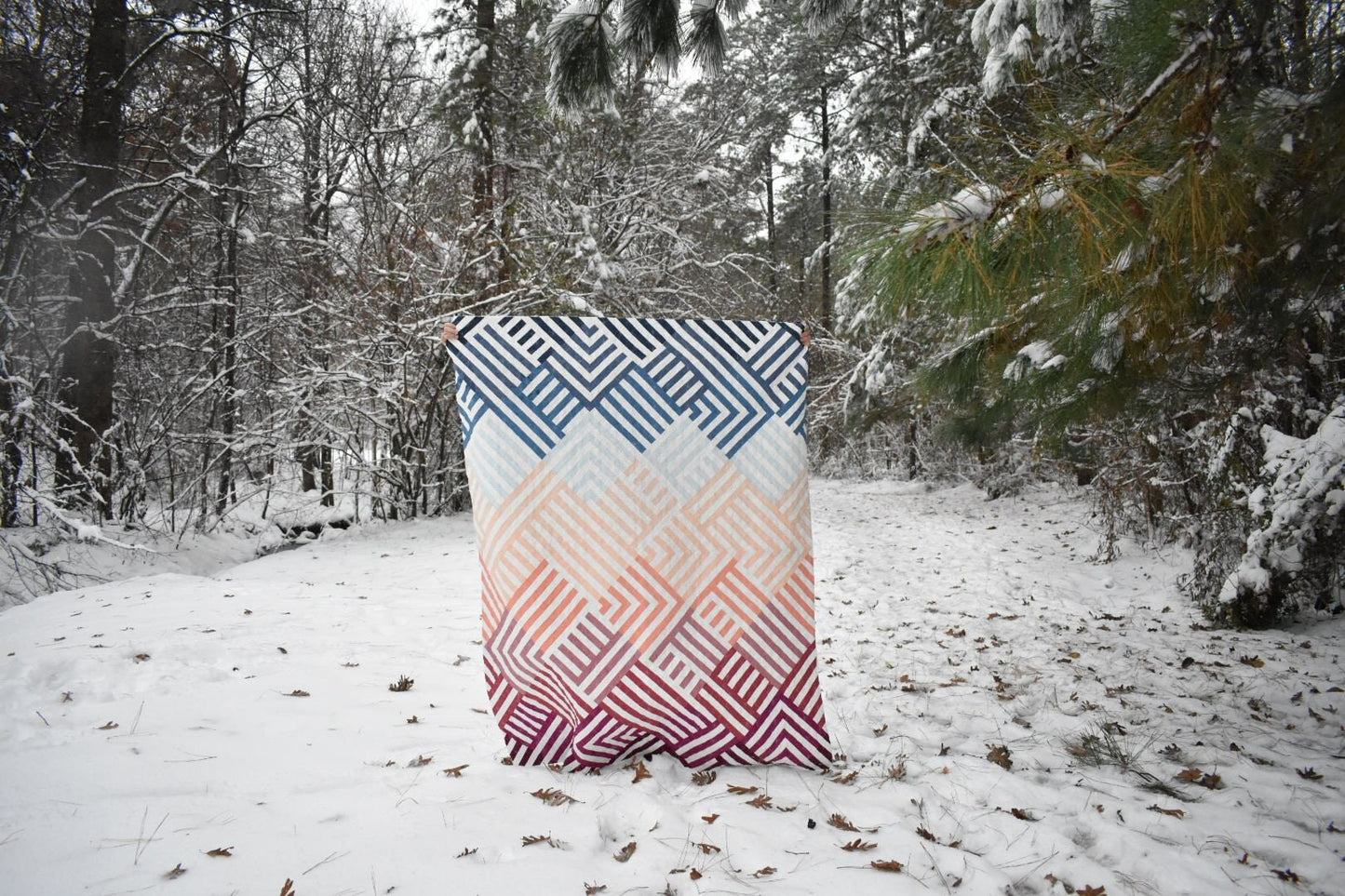 Interwoven Quilt Pattern by Lo & Behold Stitchery - PAPER Pattern, MCM Quilt Patter, Modern Quilt Pattern