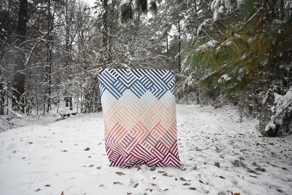 Interwoven Quilt Pattern by Lo & Behold Stitchery - PAPER Pattern, MCM Quilt Patter, Modern Quilt Pattern