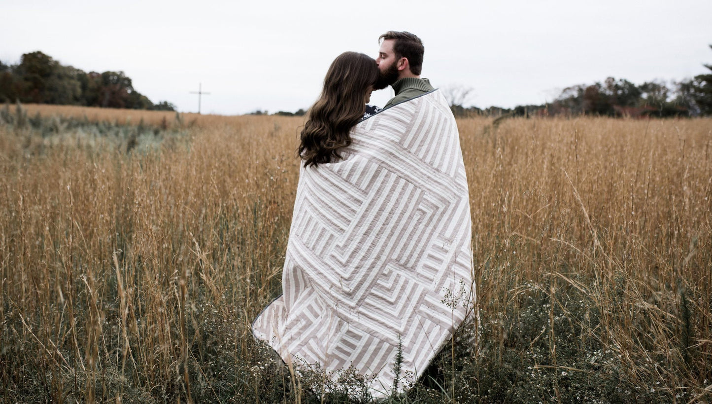 Interwoven Quilt Pattern by Lo & Behold Stitchery - PAPER Pattern, MCM Quilt Patter, Modern Quilt Pattern