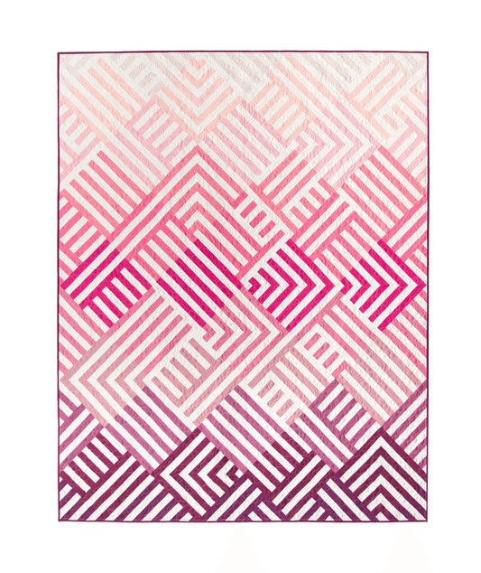 Interwoven Quilt Pattern by Lo & Behold Stitchery - PAPER Pattern, MCM Quilt Patter, Modern Quilt Pattern