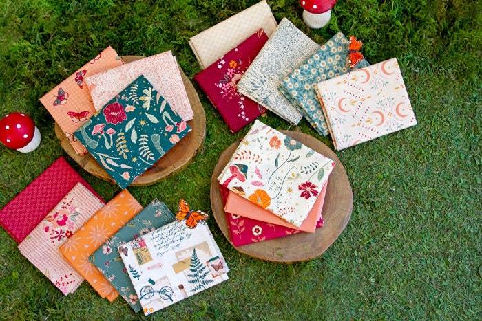 Floral Keepsakes Dusk by Art Gallery Fabrics, Woodland Keeper by Maureen Cracknell, Quilting Fabric by the Yard, Cotton Fabric