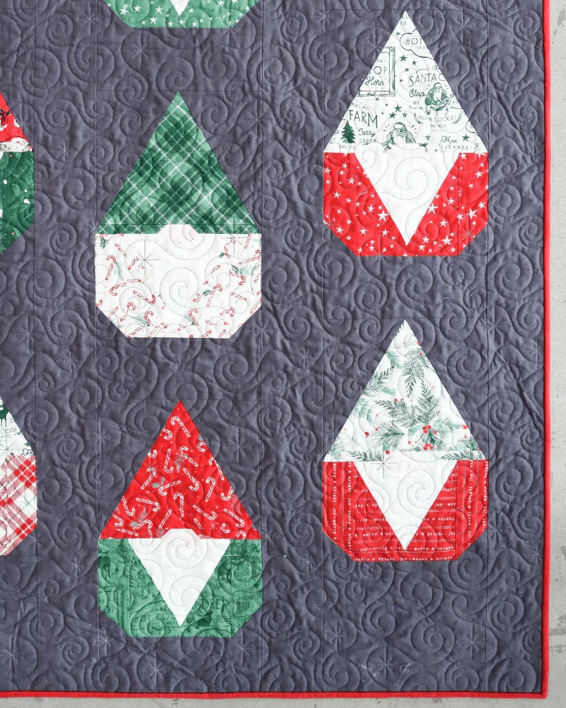 Nordic Gnome Quilt Pattern by Cotton and Joy - PAPER Pattern, Christmas Quilt Pattern, Modern Quilt Pattern