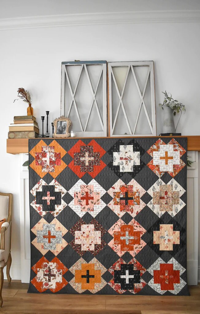 Nightingale Quilt Pattern by Lo & Behold Stitchery - PAPER Pattern, Geometric Quilt Patter, Modern Quilt Pattern
