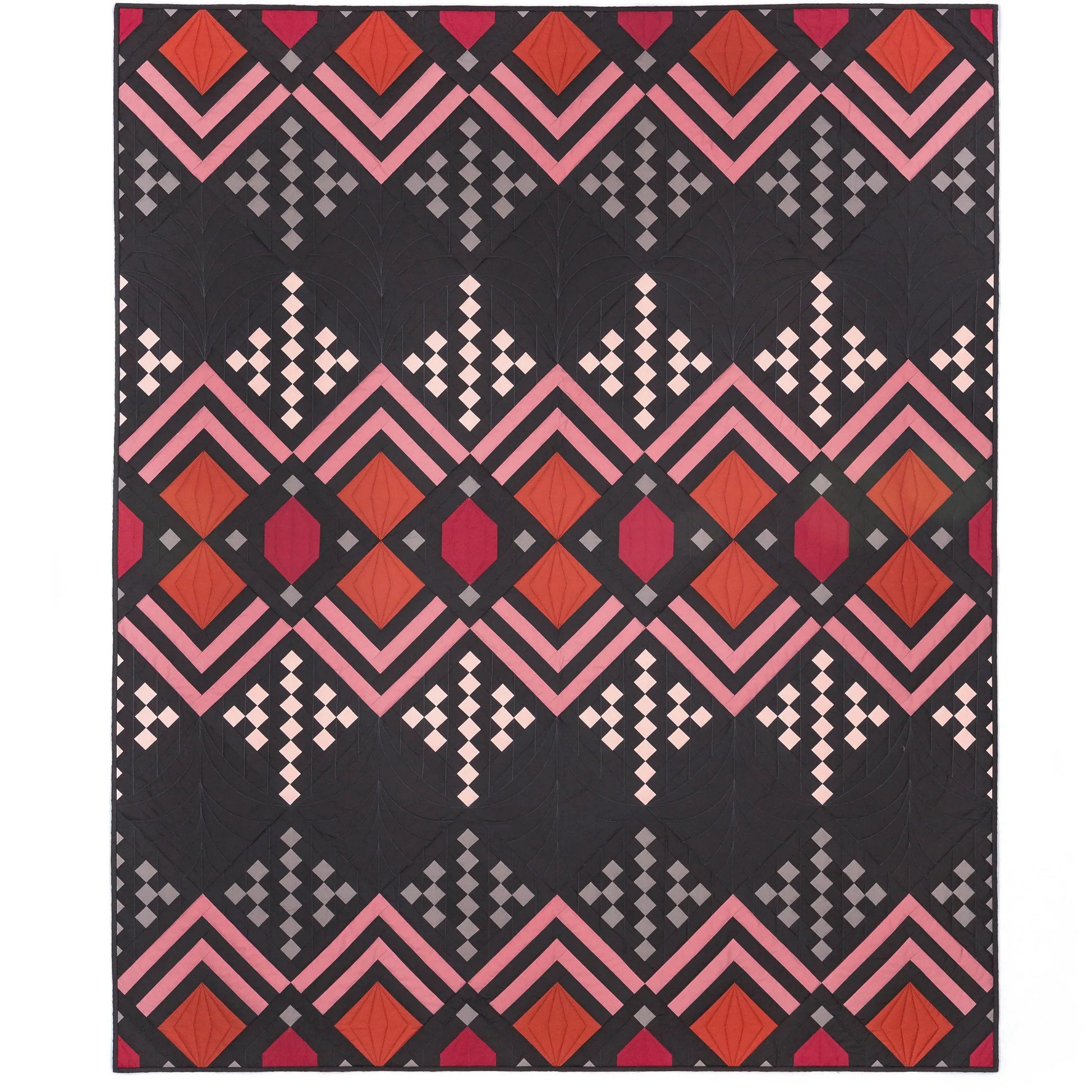 Deco Quilt Pattern by Lo & Behold Stitchery - PAPER Pattern, MCM Quilt Pattern, Modern Quilt Pattern