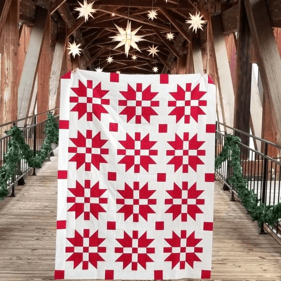 Christmas Joy Quilt Pattern by Lo & Behold Stitchery - PAPER Pattern, Christmas Quilt Patter, Modern Quilt Pattern