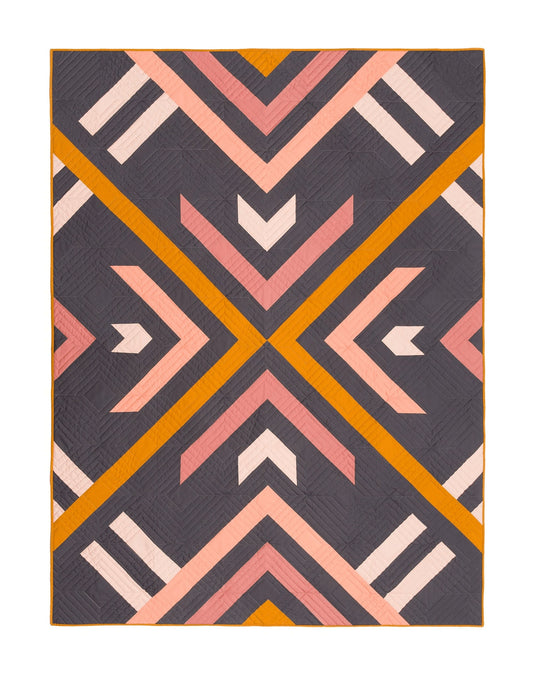 Homecoming Quilt Pattern by Lo & Behold Stitchery - PAPER Pattern, Geometric Quilt Pattern, Modern Quilt Pattern