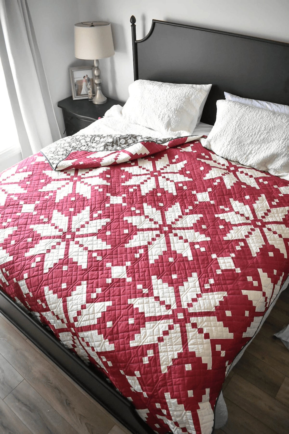 Knitted Star Quilt Kit Aqua Blue Green and White by Lo & Behold Stitchery - PAPER Pattern Christmas Sweater Modern Quilt Pattern