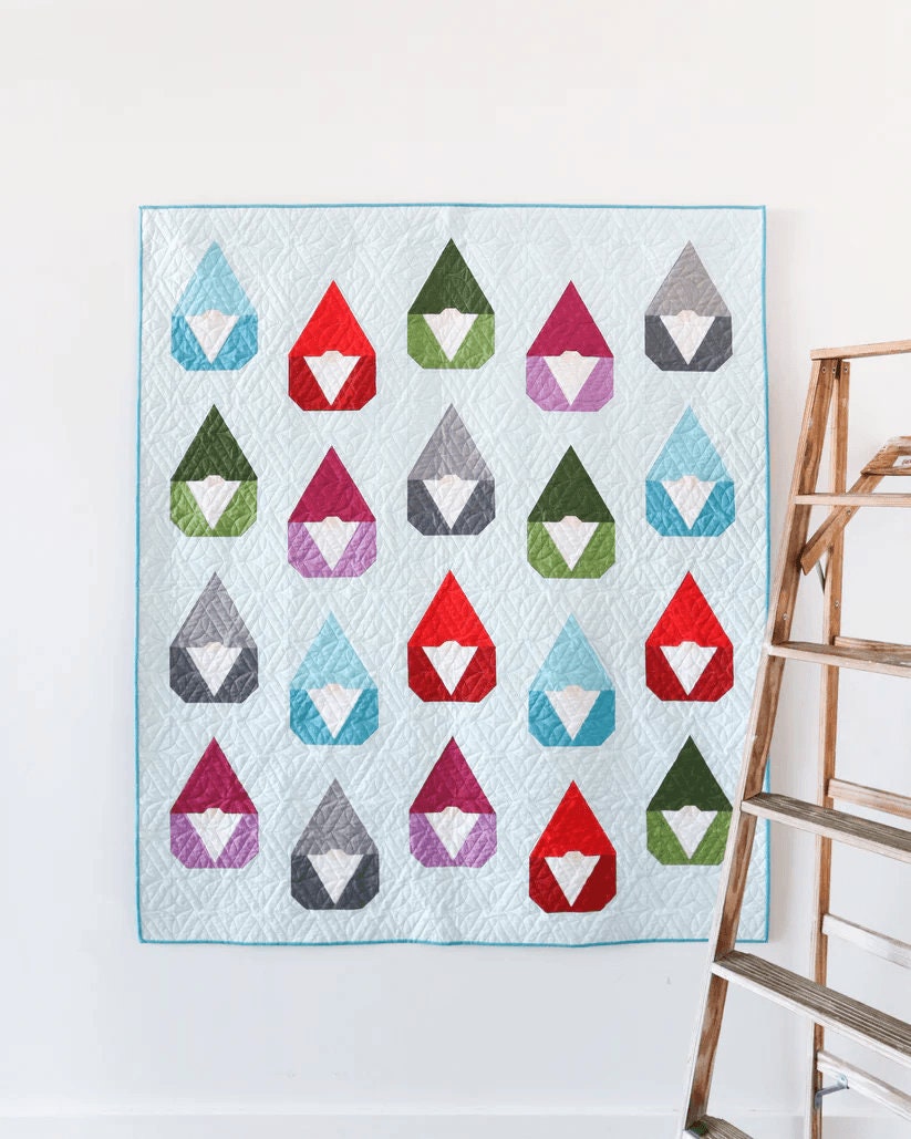 Nordic Gnome Quilt Pattern by Cotton and Joy - PAPER Pattern, Christmas Quilt Pattern, Modern Quilt Pattern