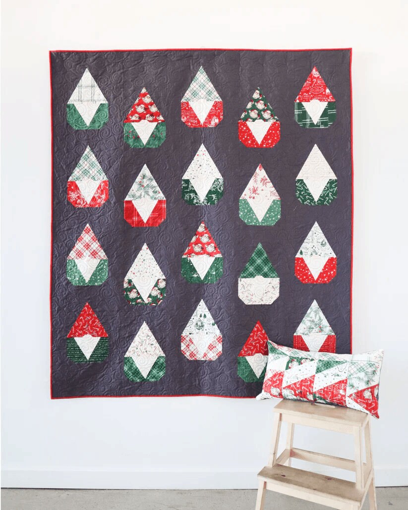 Nordic Gnome Quilt Pattern by Cotton and Joy - PAPER Pattern, Christmas Quilt Pattern, Modern Quilt Pattern
