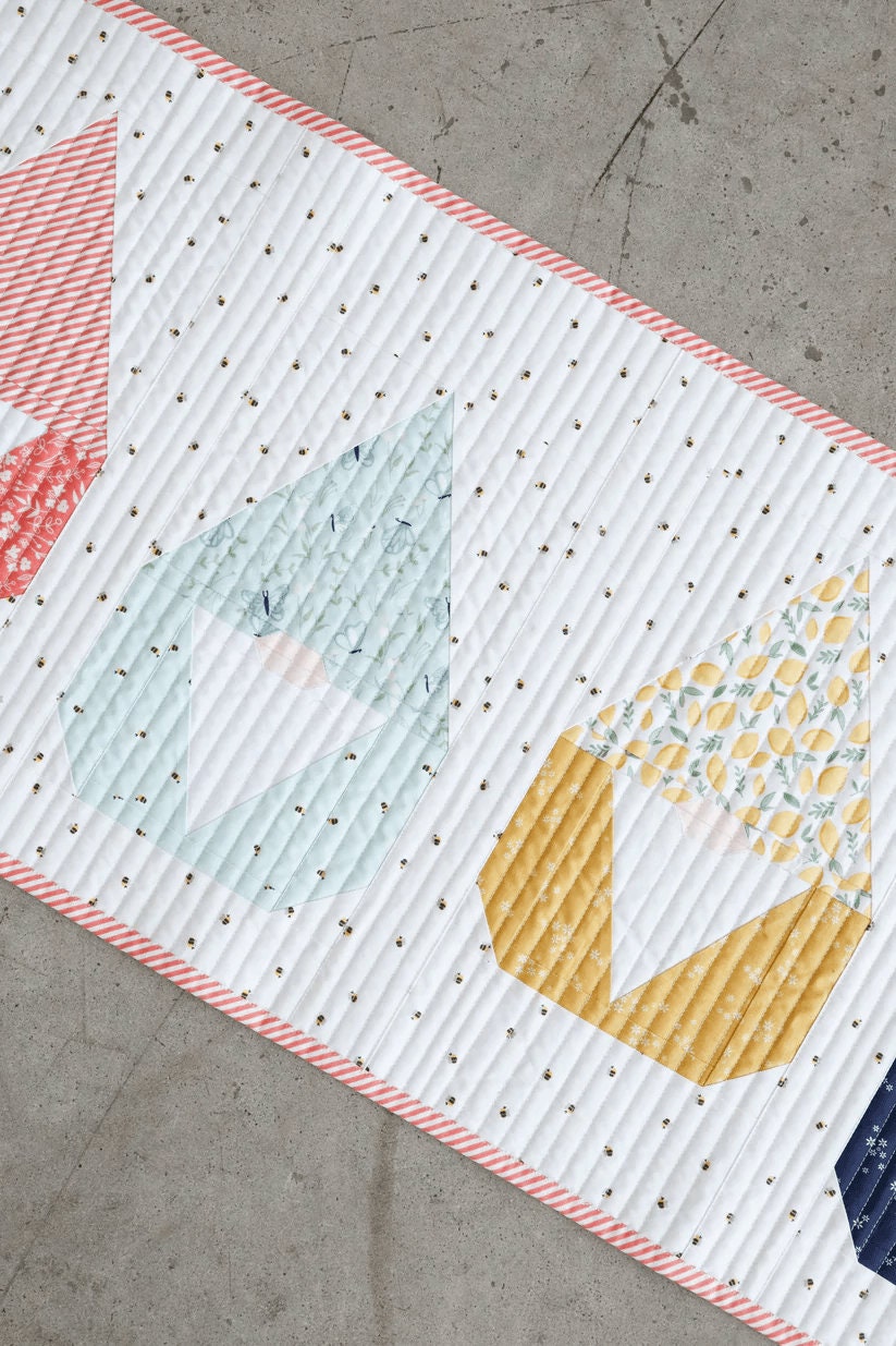 Nordic Gnome Quilt Pattern by Cotton and Joy - PAPER Pattern, Christmas Quilt Pattern, Modern Quilt Pattern