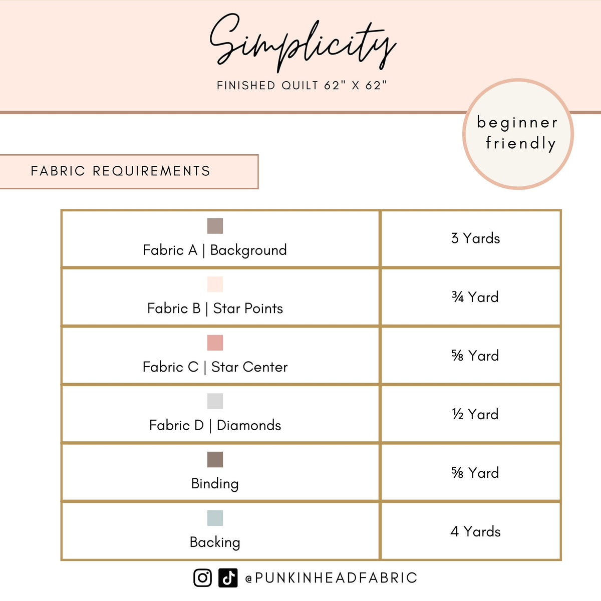 Simplicity Quilt Pattern by Punkinhead Fabric - PDF Pattern, Beginner Friendly Modern Sawtooth Star Quilt Pattern