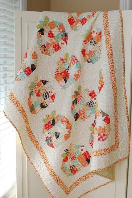 Pumpkin Seeds Quilt Pattern by The Pattern Basket - PAPER Pattern, Halloween and Fall Quilt Pattern, Pumpkin Quilt Pattern