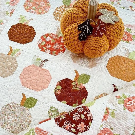 Pumpkin Charms Quilt Pattern by The Pattern Basket - PAPER Pattern, Halloween and Fall Quilt Pattern, Pumpkin Quilt Pattern