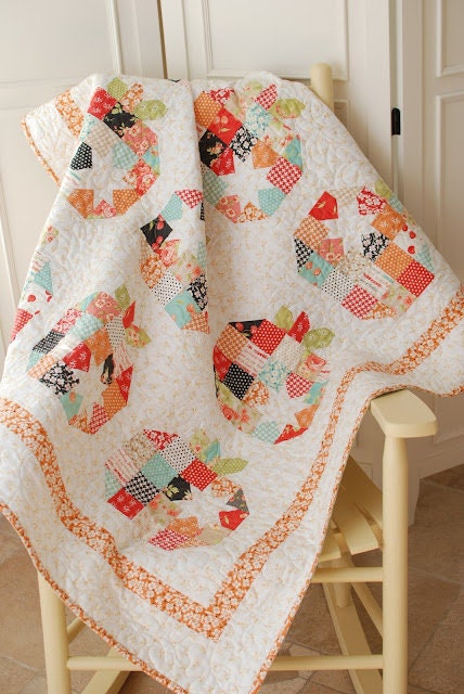 Pumpkin Seeds Quilt Pattern by The Pattern Basket - PAPER Pattern, Halloween and Fall Quilt Pattern, Pumpkin Quilt Pattern