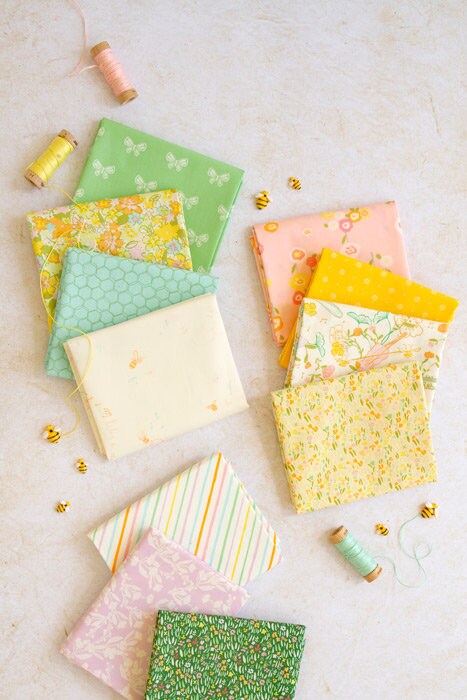 LullaBee Bee You Sweet by Art Gallery Fabrics Cotton Quilting Fabric by the Yard Spring Floral Fabric by Patty Basemi