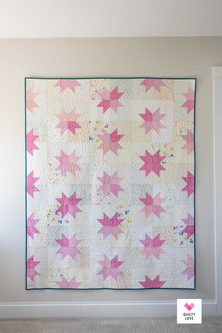 Star Pop II Quilt Pattern by The Pattern Basket - PAPER Pattern, Scrappy Quilt Pattern, Sawtooth Star Quilt Pattern, Patchwork Quilt