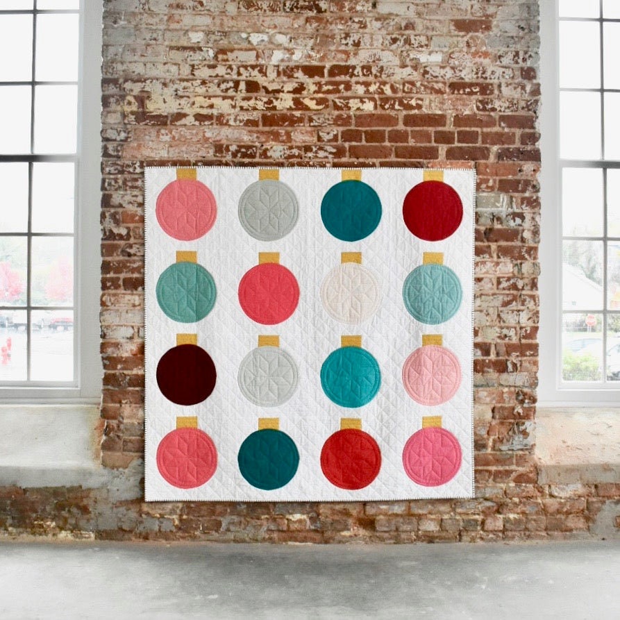 Retro Ornaments Christmas Quilt Pattern by Lo & Behold Stitchery - PAPER Pattern Modern Quilt Pattern