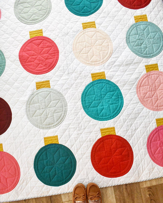 Retro Ornaments Christmas Quilt Pattern by Lo & Behold Stitchery - PAPER Pattern Modern Quilt Pattern