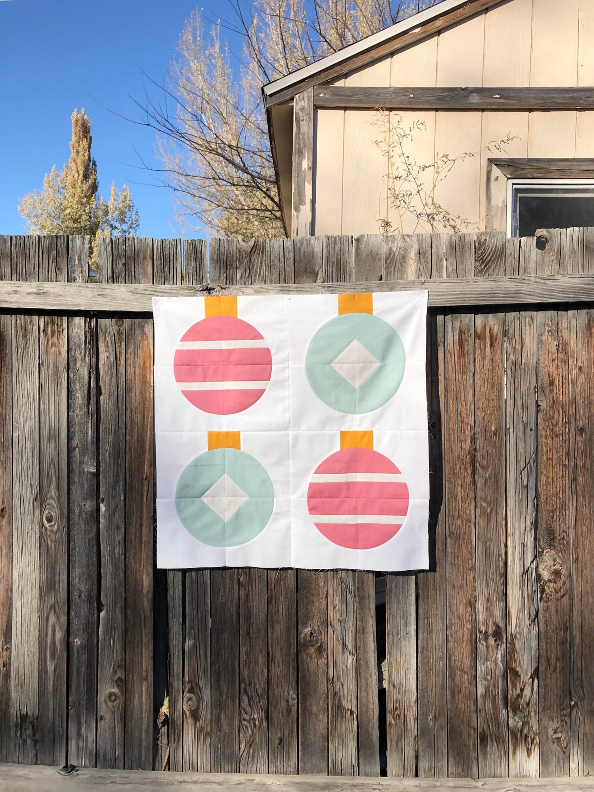 Retro Ornaments Christmas Quilt Pattern by Lo & Behold Stitchery - PAPER Pattern Modern Quilt Pattern